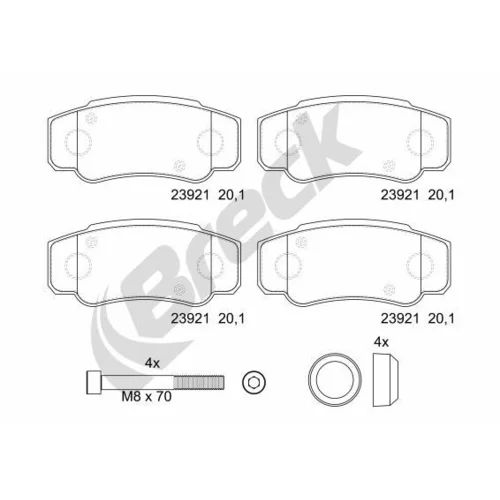 Sada brzdových platničiek kotúčovej brzdy BRECK 23921 00 703 00