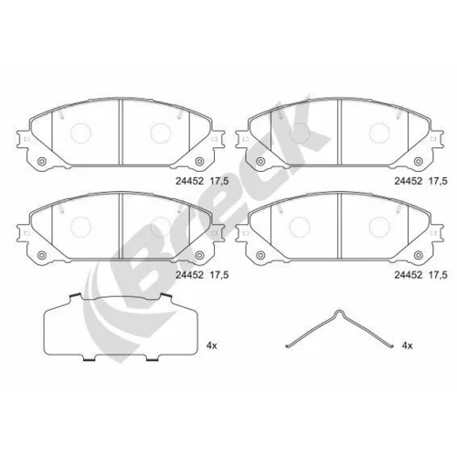 Sada brzdových platničiek kotúčovej brzdy BRECK 24452 00 551 00