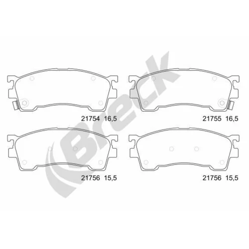 Sada brzdových platničiek kotúčovej brzdy BRECK 21755 00 701 10
