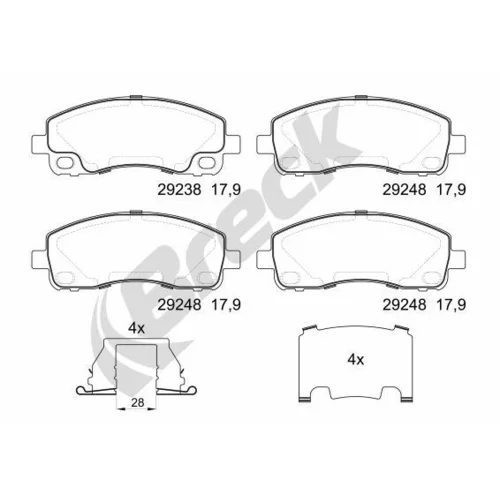 Sada brzdových platničiek kotúčovej brzdy BRECK 29238 00 703 00
