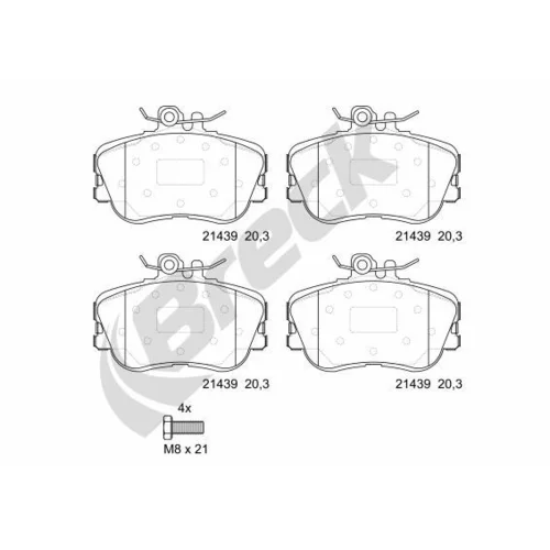 Sada brzdových platničiek kotúčovej brzdy BRECK 21439 00 701 10