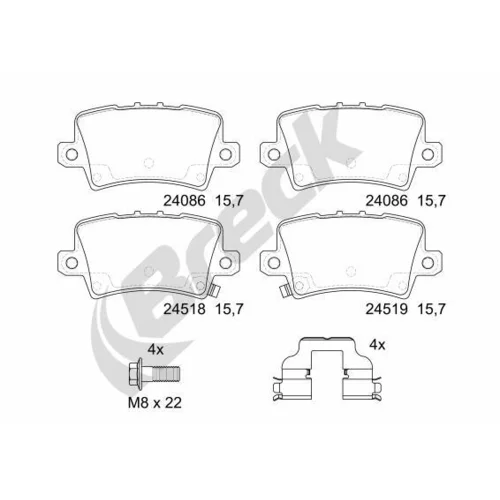 Sada brzdových platničiek kotúčovej brzdy BRECK 24086 00 704 10