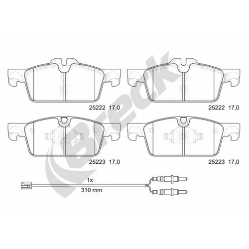 Sada brzdových platničiek kotúčovej brzdy BRECK 25222 00 701 00