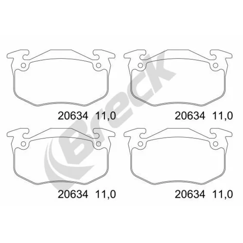 Sada brzdových platničiek kotúčovej brzdy BRECK 20634 00 702 00