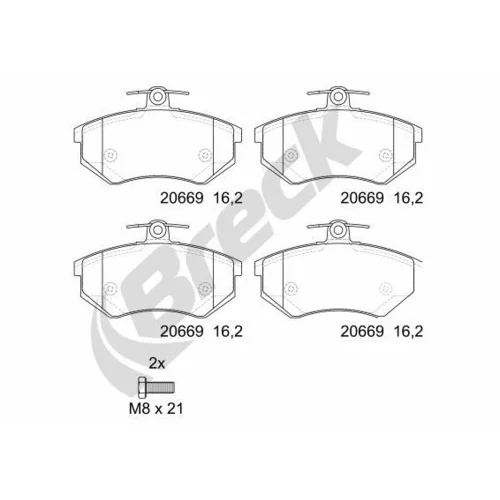 Sada brzdových platničiek kotúčovej brzdy BRECK 20669 00 701 00