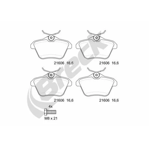 Sada brzdových platničiek kotúčovej brzdy BRECK 21606 00 702 00