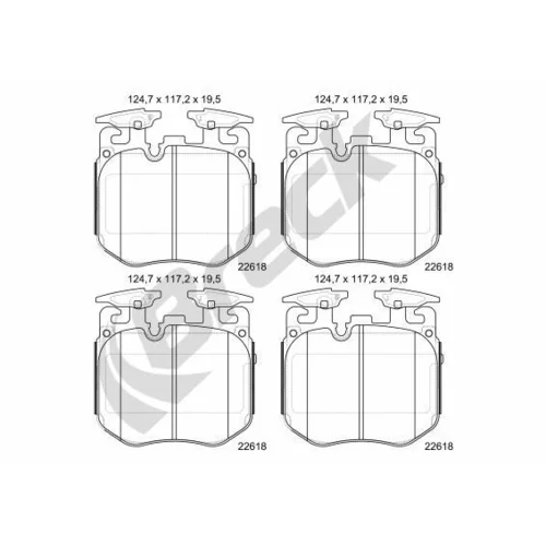 Sada brzdových platničiek kotúčovej brzdy BRECK 22618 00 551 00