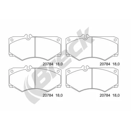 Sada brzdových platničiek kotúčovej brzdy BRECK 20784 00 703 10
