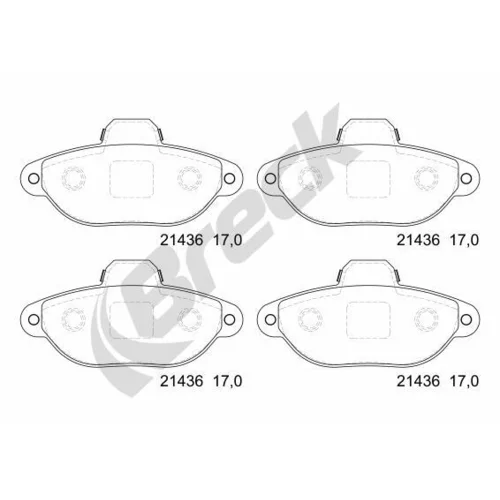 Sada brzdových platničiek kotúčovej brzdy BRECK 21436 00 702 00