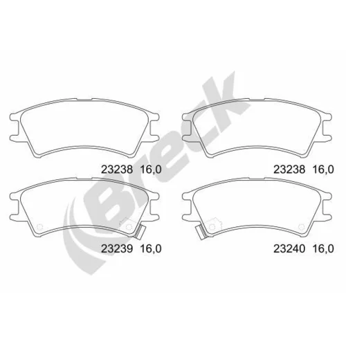 Sada brzdových platničiek kotúčovej brzdy BRECK 23238 00 702 10