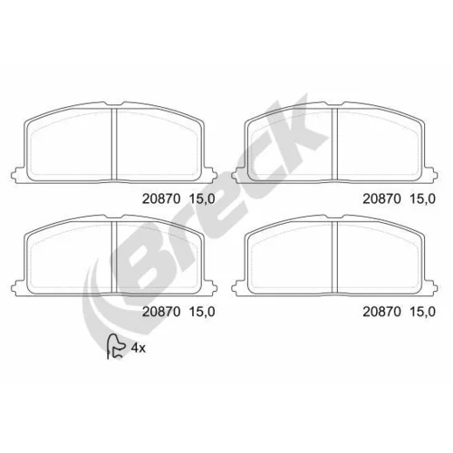 Sada brzdových platničiek kotúčovej brzdy BRECK 20870 00 701 10