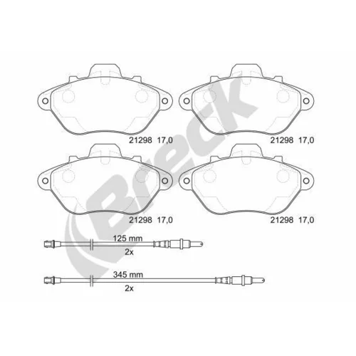 Sada brzdových platničiek kotúčovej brzdy BRECK 21298 00 701 10