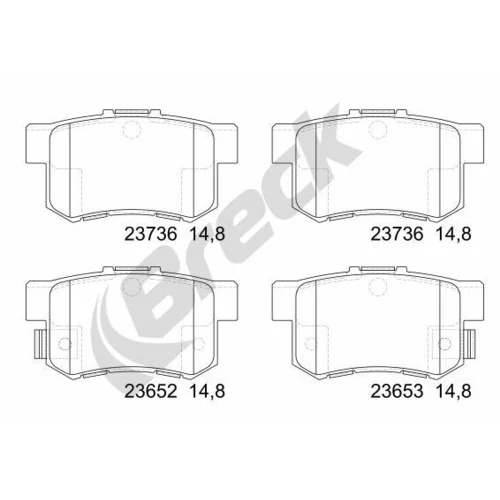 Sada brzdových platničiek kotúčovej brzdy BRECK 23652 00 704 00