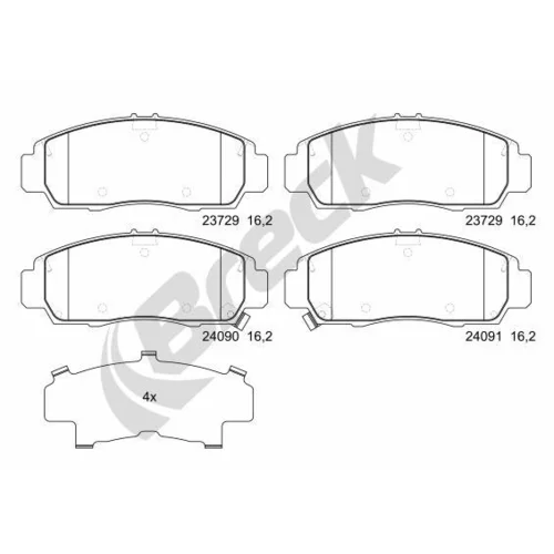 Sada brzdových platničiek kotúčovej brzdy BRECK 23729 00 701 00