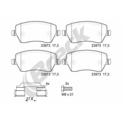 Sada brzdových platničiek kotúčovej brzdy BRECK 23973 00 651 00