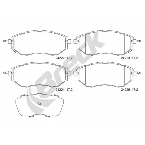 Sada brzdových platničiek kotúčovej brzdy BRECK 24222 00 701 10