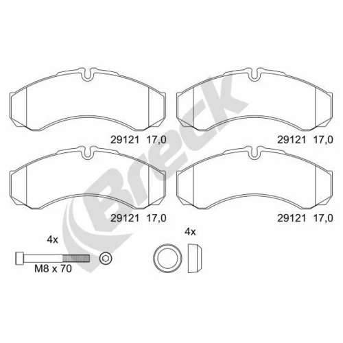 Sada brzdových platničiek kotúčovej brzdy BRECK 29121 00 703 00