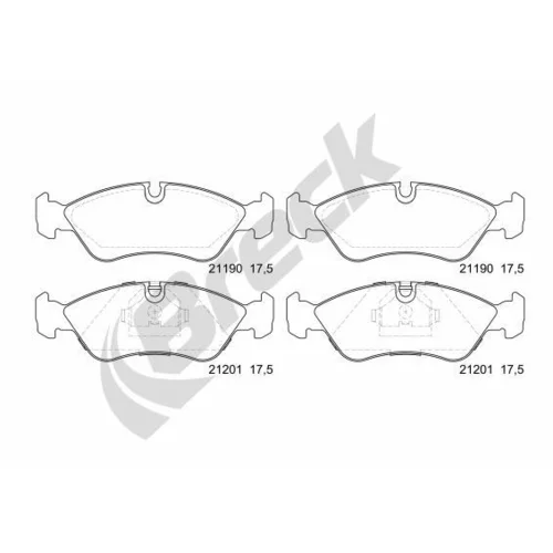 Sada brzdových platničiek kotúčovej brzdy BRECK 21190 00 701 00