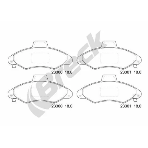 Sada brzdových platničiek kotúčovej brzdy BRECK 23300 00 702 10