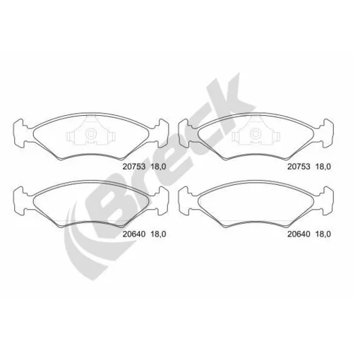 Sada brzdových platničiek kotúčovej brzdy BRECK 20753 00 701 00