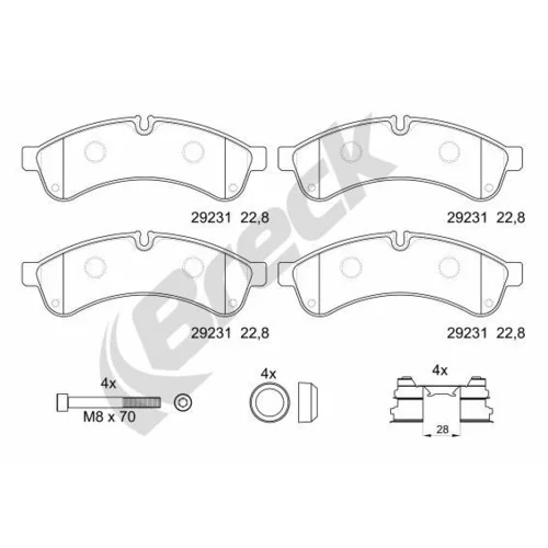 Sada brzdových platničiek kotúčovej brzdy BRECK 29231 00 703 00