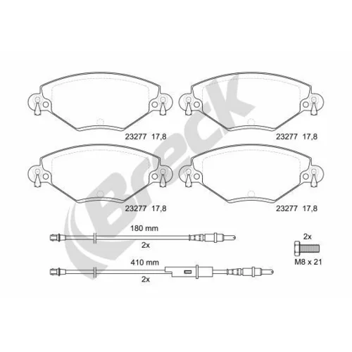 Sada brzdových platničiek kotúčovej brzdy BRECK 23277 00 701 10