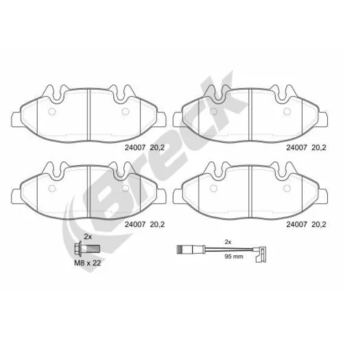 Sada brzdových platničiek kotúčovej brzdy BRECK 24007 00 703 00