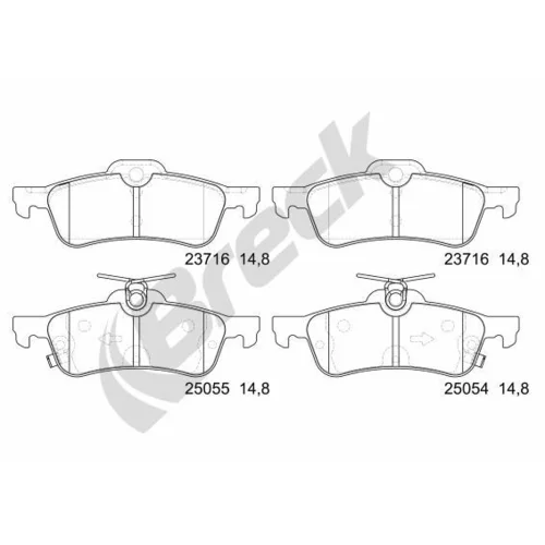 Sada brzdových platničiek kotúčovej brzdy BRECK 25054 00 704 00