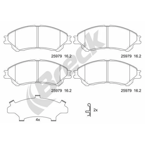 Sada brzdových platničiek kotúčovej brzdy BRECK 25979 00 701 00