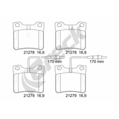 Sada brzdových platničiek kotúčovej brzdy BRECK 21278 00 701 10