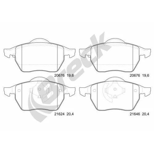 Sada brzdových platničiek kotúčovej brzdy BRECK 21624 00 701 00