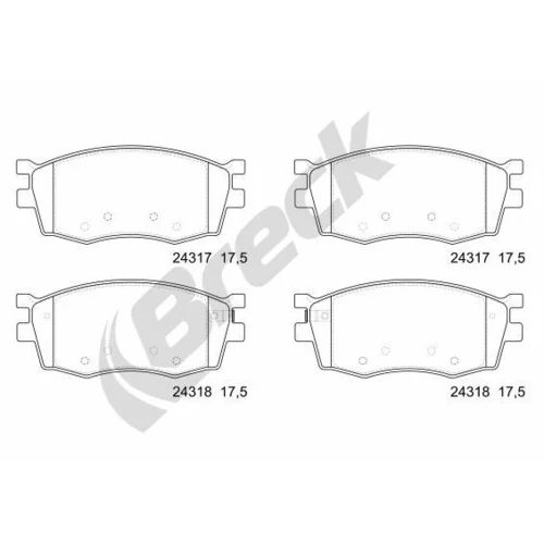 Sada brzdových platničiek kotúčovej brzdy BRECK 24317 00 702 00