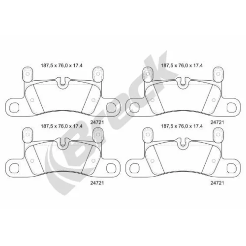 Sada brzdových platničiek kotúčovej brzdy BRECK 24721 00 553 10