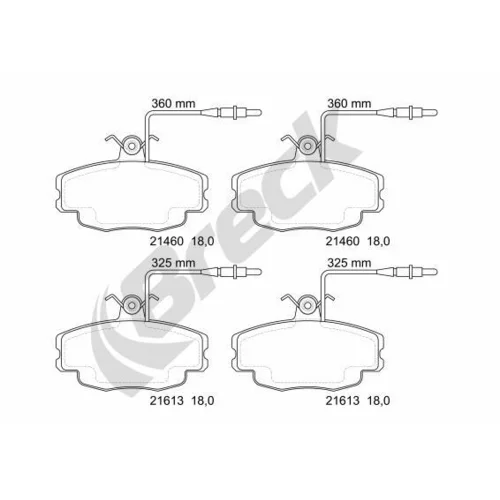 Sada brzdových platničiek kotúčovej brzdy BRECK 21460 00 702 10