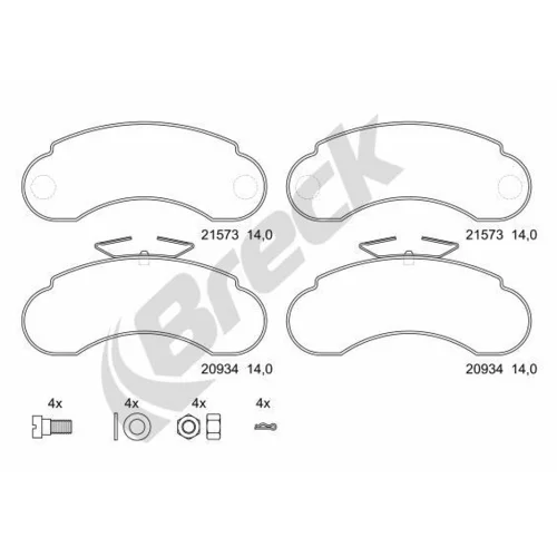 Sada brzdových platničiek kotúčovej brzdy BRECK 21573 00 706 00