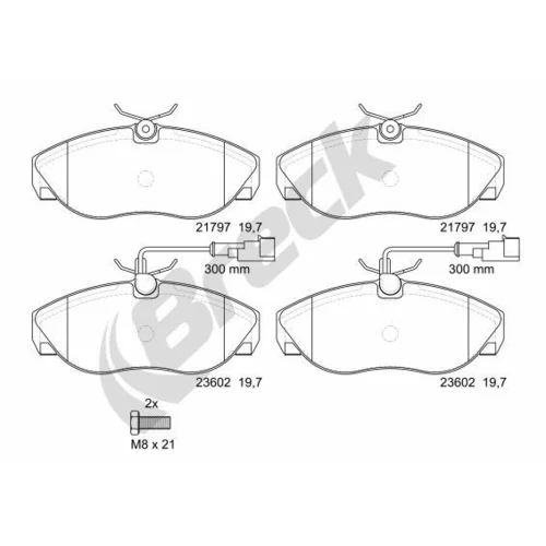 Sada brzdových platničiek kotúčovej brzdy BRECK 23602 00 703 10