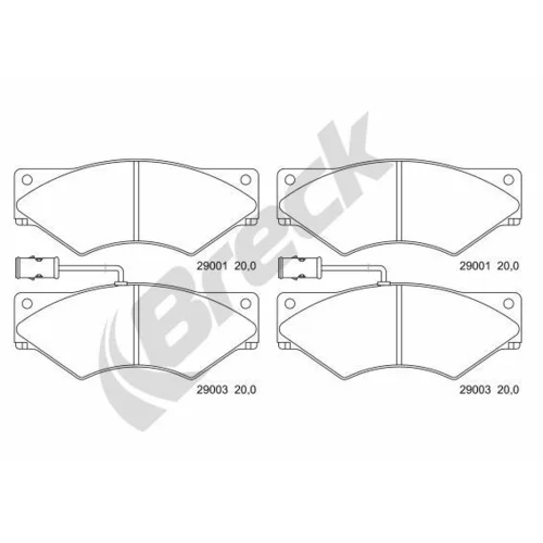 Sada brzdových platničiek kotúčovej brzdy BRECK 29001 00 902 10