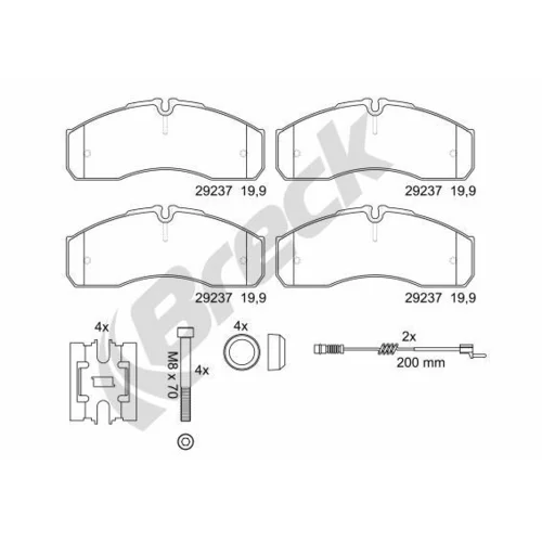 Sada brzdových platničiek kotúčovej brzdy BRECK 29237 00 703 10