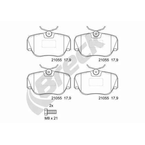 Sada brzdových platničiek kotúčovej brzdy BRECK 21055 00 701 00