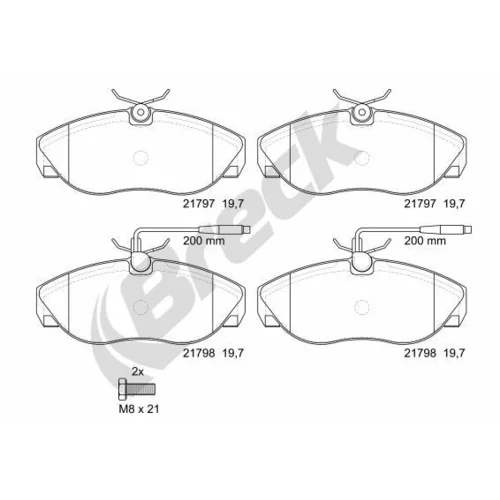Sada brzdových platničiek kotúčovej brzdy BRECK 21797 00 703 10
