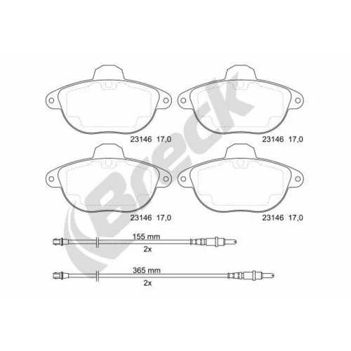 Sada brzdových platničiek kotúčovej brzdy BRECK 23146 00 501 10
