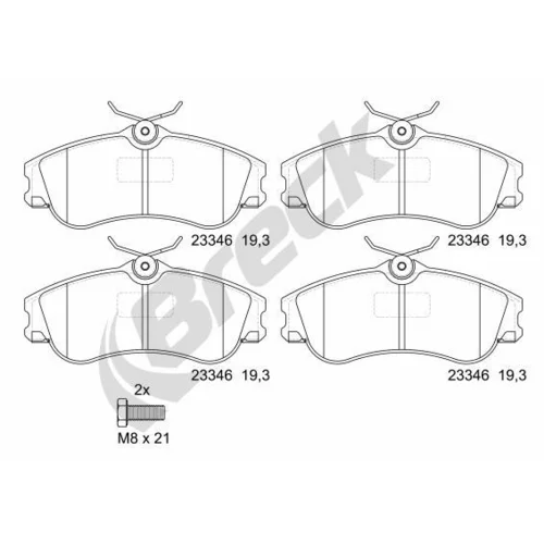 Sada brzdových platničiek kotúčovej brzdy BRECK 23346 00 701 00