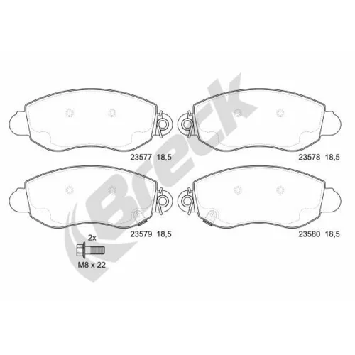 Sada brzdových platničiek kotúčovej brzdy BRECK 23577 00 703 10
