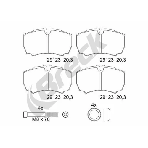 Sada brzdových platničiek kotúčovej brzdy BRECK 29123 00 703 00