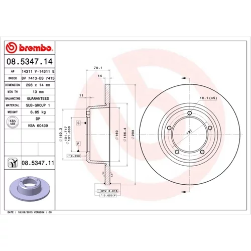 Brzdový kotúč BREMBO 08.5347.11