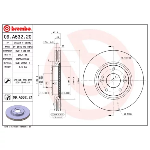 Brzdový kotúč 09.A532.21 /BREMBO/