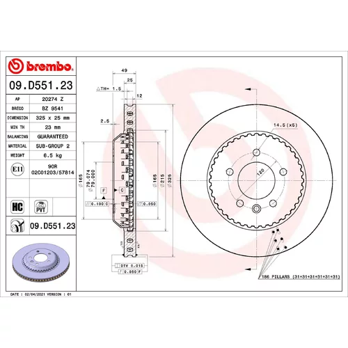 Brzdový kotúč BREMBO 09.D551.23