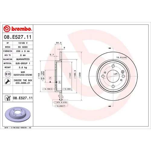 Brzdový kotúč BREMBO 09.N236.2X