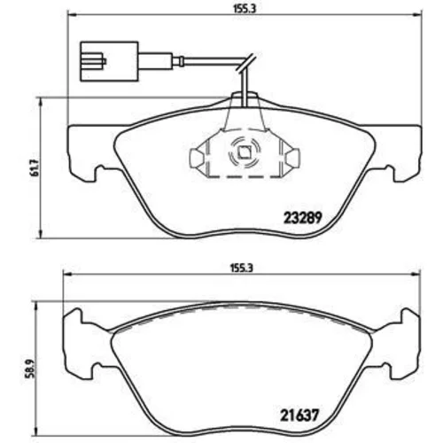 Sada brzdových platničiek kotúčovej brzdy BREMBO P 23 077