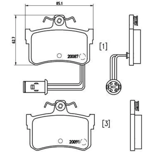 Sada brzdových platničiek kotúčovej brzdy BREMBO P 28 015